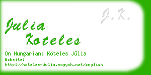 julia koteles business card